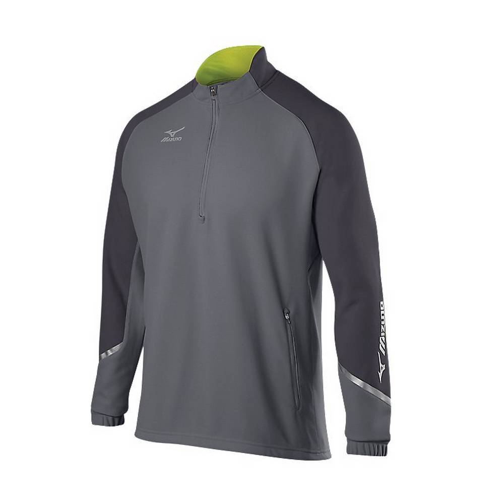 Mens Mizuno Elite 1/2 Zip Pullover Grey Philippines (ZRUMHD378)